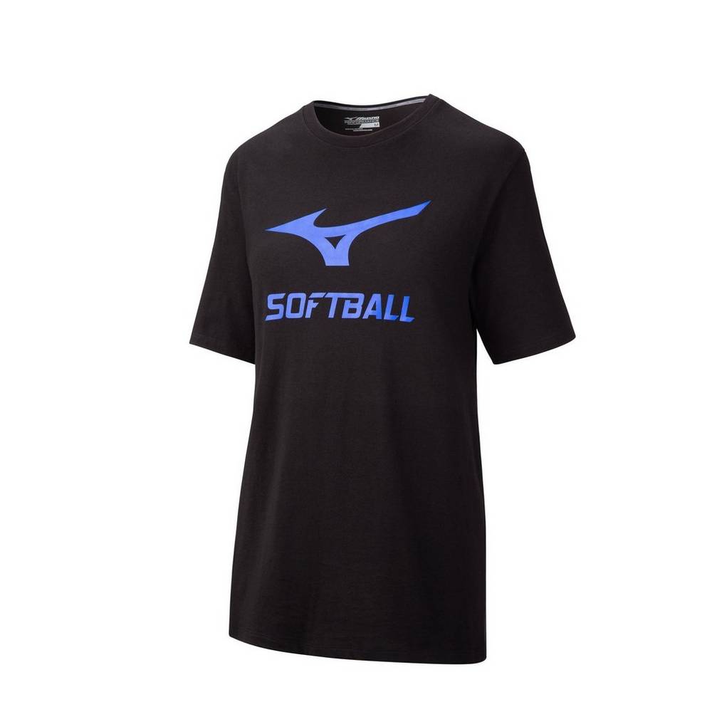 Camiseta Mizuno Softball Graphic - Mulher - Pretas - JINKB4695